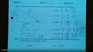 Alg 2 Notes 13-6 Reciprocal trig