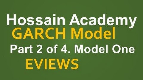 GARCH Model. Model One. Part 2 of 4. EVIEWS