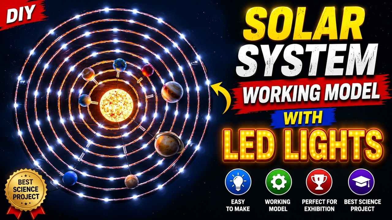 Solar System Led Model solar system working model with LED Lights for science project ...