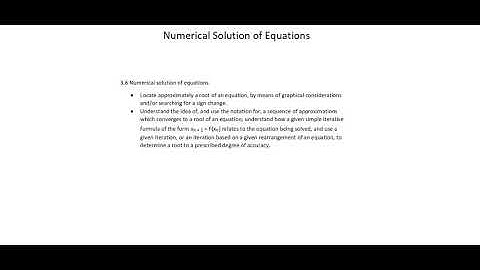 A-level Mathematics 9709: Numerical solution of equations introduction