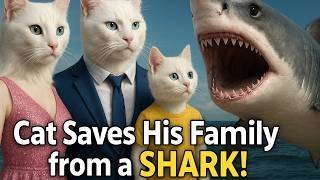 Cat Saves his Family from Shark | Beach Day 🌊 | Unique Meow Vlog 😻