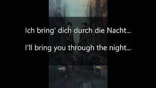 Die Kreatur- Durch die Nacht lyrics with English translation