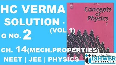 H C Verma - SOLUTION - Chapter 14 - QUESTION 2 - ( Q 2 ) - MATERIALS PROPERTIES  | ISHWER