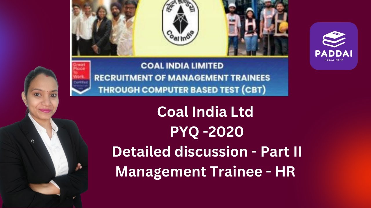 COAL INDIA LTD - PYQ 2020 - MT-HR - Part II