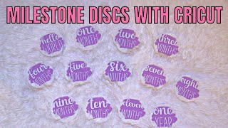 Baby milestone discs with your cricut - Easy baby shower gift idea - No resin required