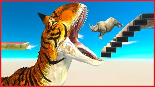 WHO can AVOID FALLING SPIKE and JUMP over DINO and WHALES - Animal Revolt Battle Simulator