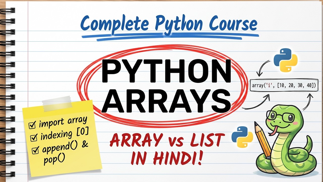 Python Arrays in Hindi | Python Array क्या है? | Complete Guide for Beginners Python Arrays in Hindi - Complete Guide for Beginners