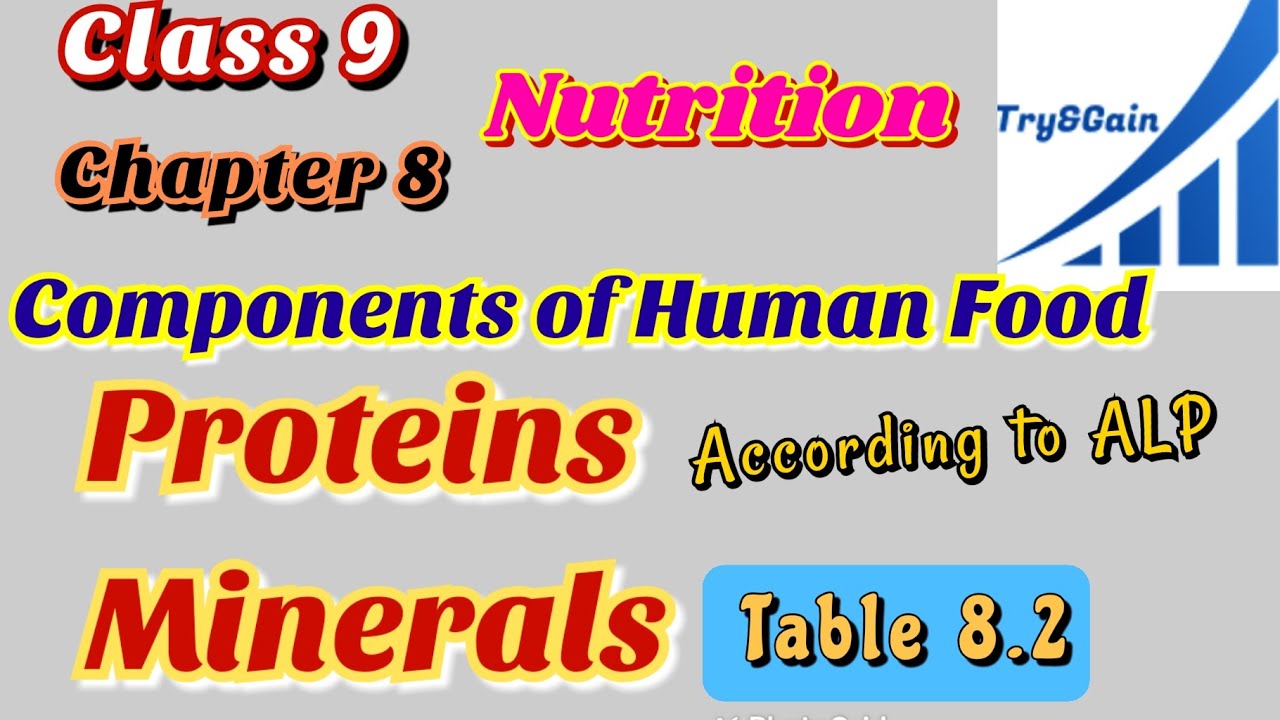 Proteins Minerals Components of Human Food Class 9 Chapter 8 Try and Gain YouTube