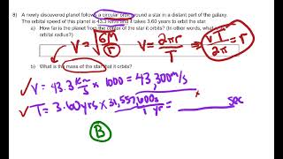 AP Physics 1 Honors   Planetary Problem 8