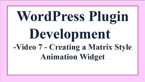 Making a WordPress Matrix Animation Plugin.Video 7 – Creating our Javascript Class