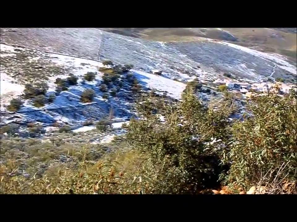 Nieve en Solana de Cabañas del Castillo en las Villuercas