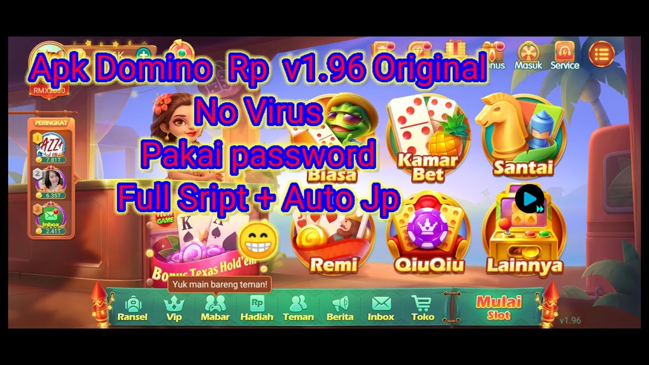 Apk Domino Rp Update v1.96 Original || No Virus + Pakai Password 🙏 ...