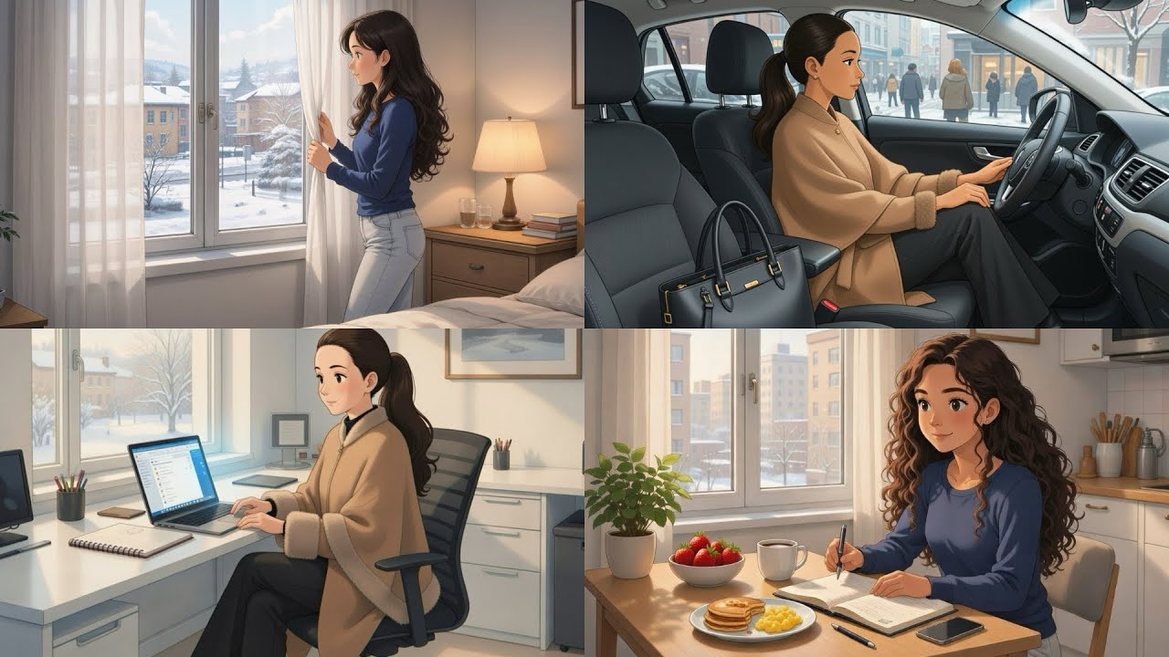 A Day in My Life | Workday Routine, Korean Takeout Dinner  & Cozy Night(Studio Ghibli Inspired).