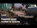 French farmers dump slurry in front of the var prefecture  afp