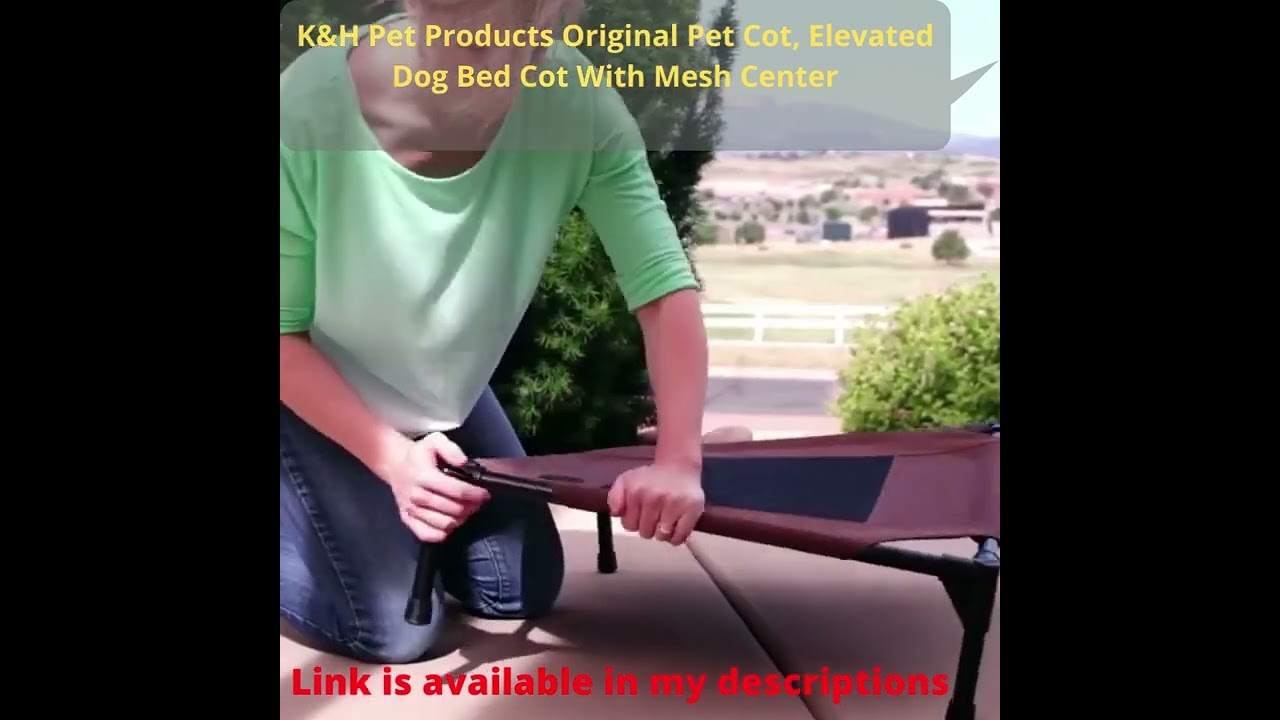 K&H Pet Products Original Pet Cot, Elevated Dog Bed Cot With Mesh Center, 