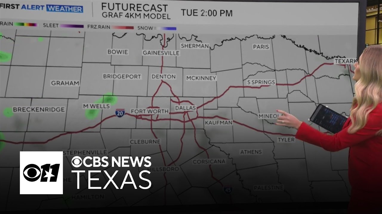 Scattered rain chances move in to North Texas late Tuesday - YouTube