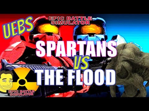 HALO UNSC SPARTANS vs THE FLOOD UEBS - Ultimate Epic Battle Simulator Mod Units Battle it out !