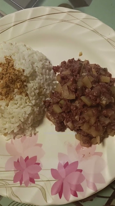 #YUMMY FRIED RICE WITH FRIED GARLIC CORNED BEEF WITH PATATAS FOOD IDEA #shorts #idea #food #ytshorts