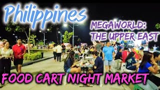 The Cozy Food Cart Night Market at Megaworld: Upper East, Bacolod City, Philippines. | 4K UHD.