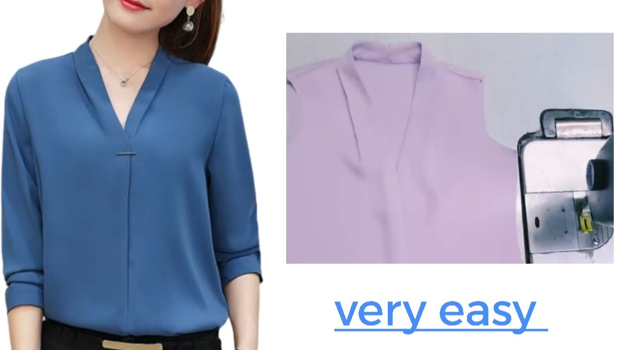 Cắt may cổ áo kiểu thời trang rất dễ dàng chi tiết |Lena Sewing