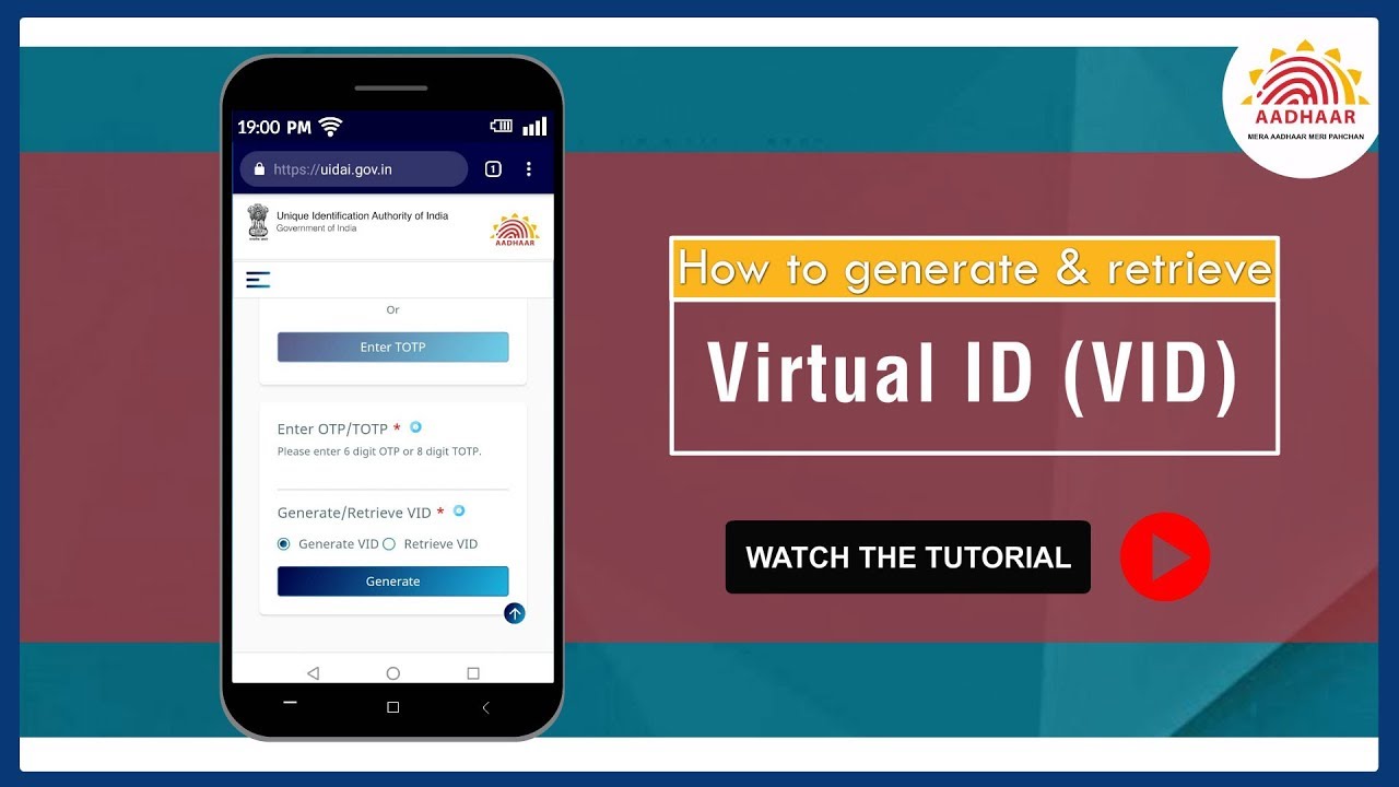 Tutorial How To Generate Retrieve dhaar Virtual Id Or Vid Youtube