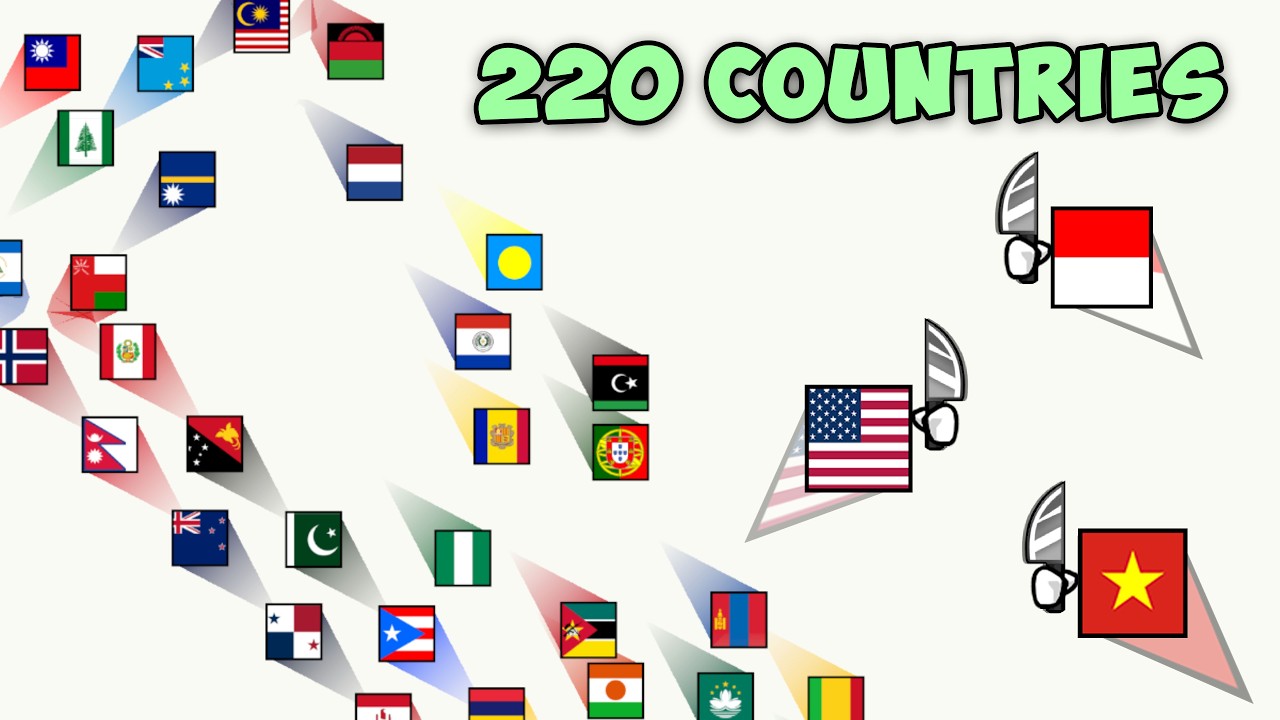 220 Countries Enter the Square Flags Battle Royale!