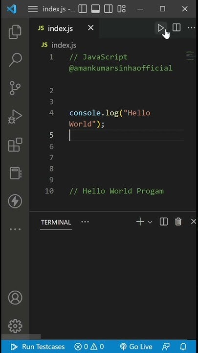 Hello World program in JavaScript Programming Language #shorts - YouTube
