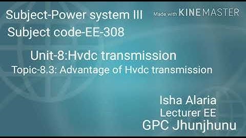 EE-308: Advantage of HVDC transmission