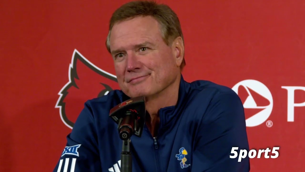 Kansas Jayhawks Basketball Coach Bill Self Reacts To Louisville Exhibition Win
