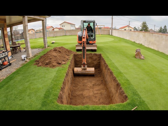 Man Builds Stunning SWIMMING POOL In His Backyard | Start To Finish By @EricLeCarreleur