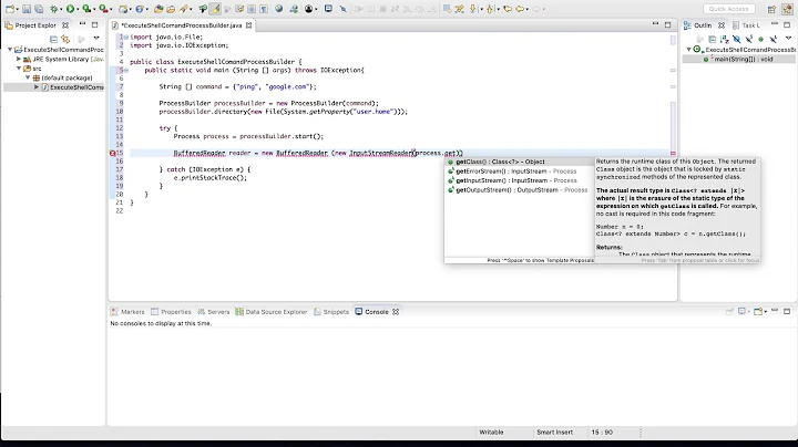 Java - Execute a shell Command Using ProcessBuilder - MacOs