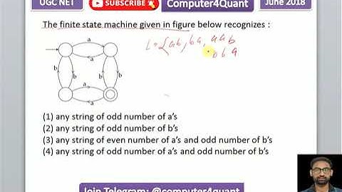 Question on Finite State Machine | TOC | UGC NET computer science question paper solution June 2018
