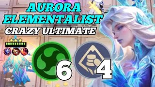 AURORA ELEMENTALIST CRAZY ULTIMATE !! MAGIC CHESS MOBILE LEGENDS COMBO VALE SKILL 1