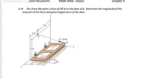Statics - 3D Moment about an axis example 4