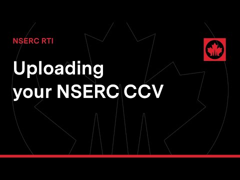 Uploading your NSERC CCV | NSERC RTI