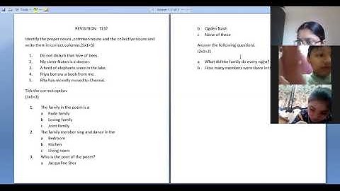 class 4 English Reader 026  Revision Test  Chapter 1&2  By Anuradha Chatterjee 24- 9 -2020