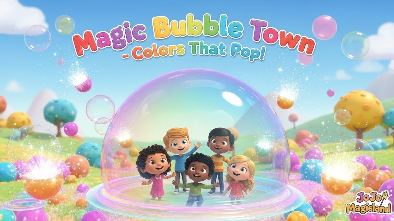 Magic Bubble Town – Colors That Pop! | Color Learning Song for Kids | Bright Fun Nursery Rhyme