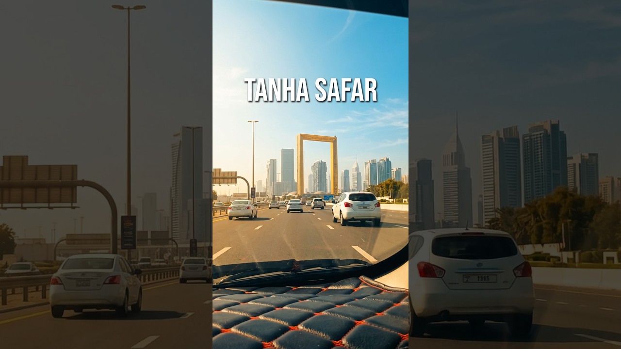 Another view of Dubai photo frame from car window | #dubaiframe #dubairoads #dubaitravel