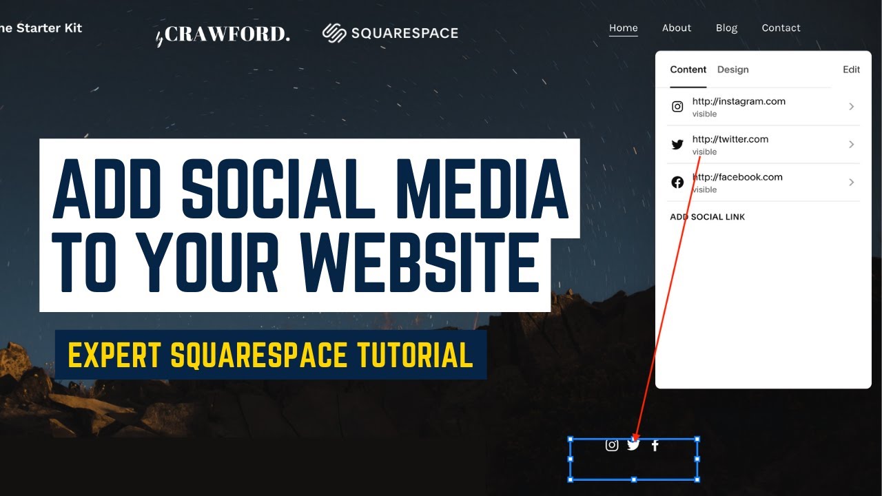 How to Add Your Social Media Profiles to a Squarespace Website YouTube