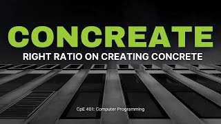 ConCreate: Right ratio on creating Concrete