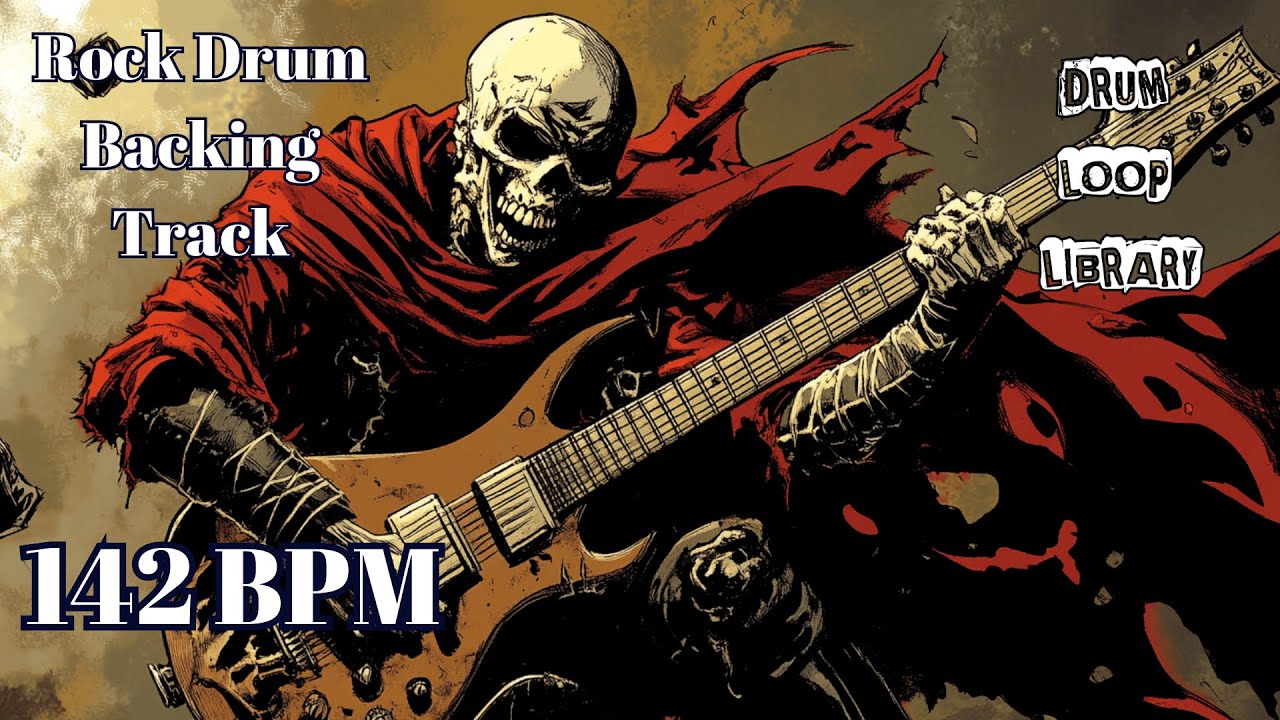 Rock Drum Backing Track 142 BPM | Fast Driving Beat | Royalty Free Drum Loop