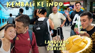 30 HOURS FLYING HOME TO INDONESIA, HUSBAND IMMEDIATELY EATS DURIAN