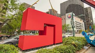 Untitled Estructura (Red) by Carmen Herrera - Installed in New Orleans