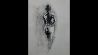 Female Figure Charcoal Sketch | Figure Drawing