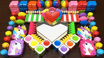 UNICORN SLIME & RAINBOW ! Mixing Random Things Into Glossy Slime #177