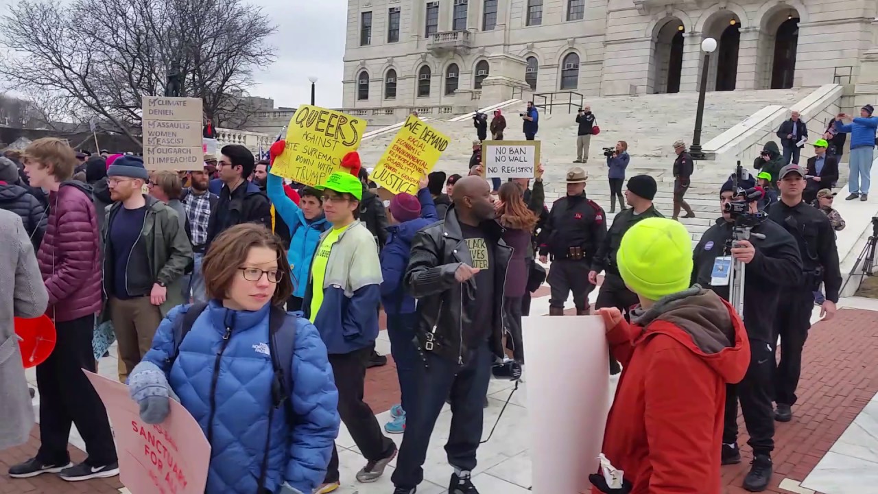 Trump rally Providence Rhode Island Interrupted by antifa, BLM