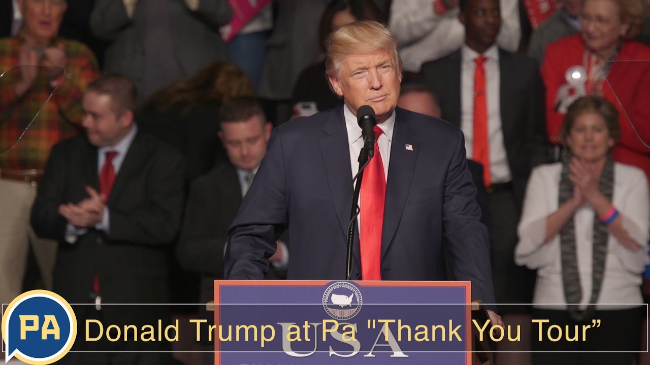 President-elect Donald Trump at Pa Thank You Tour: full video - YouTube