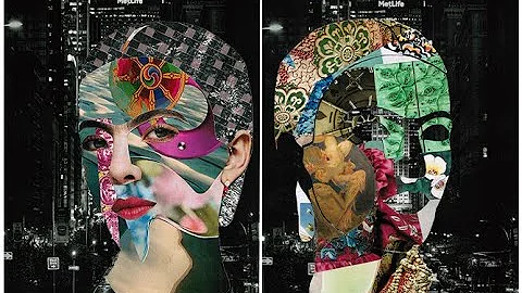 Double Life | Collage| Cut and Paste | Two sided collage