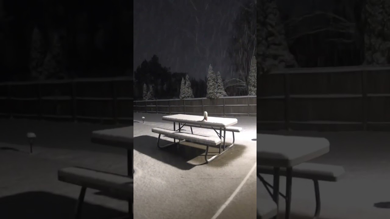 6 hour snow Timelapse in 4 seconds, 5 inch snow in Mississippi, time-lapse, 