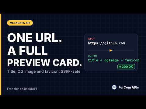 URL Metadata Extractor — Open Graph, Title & Favicon Scraper API Tutorial